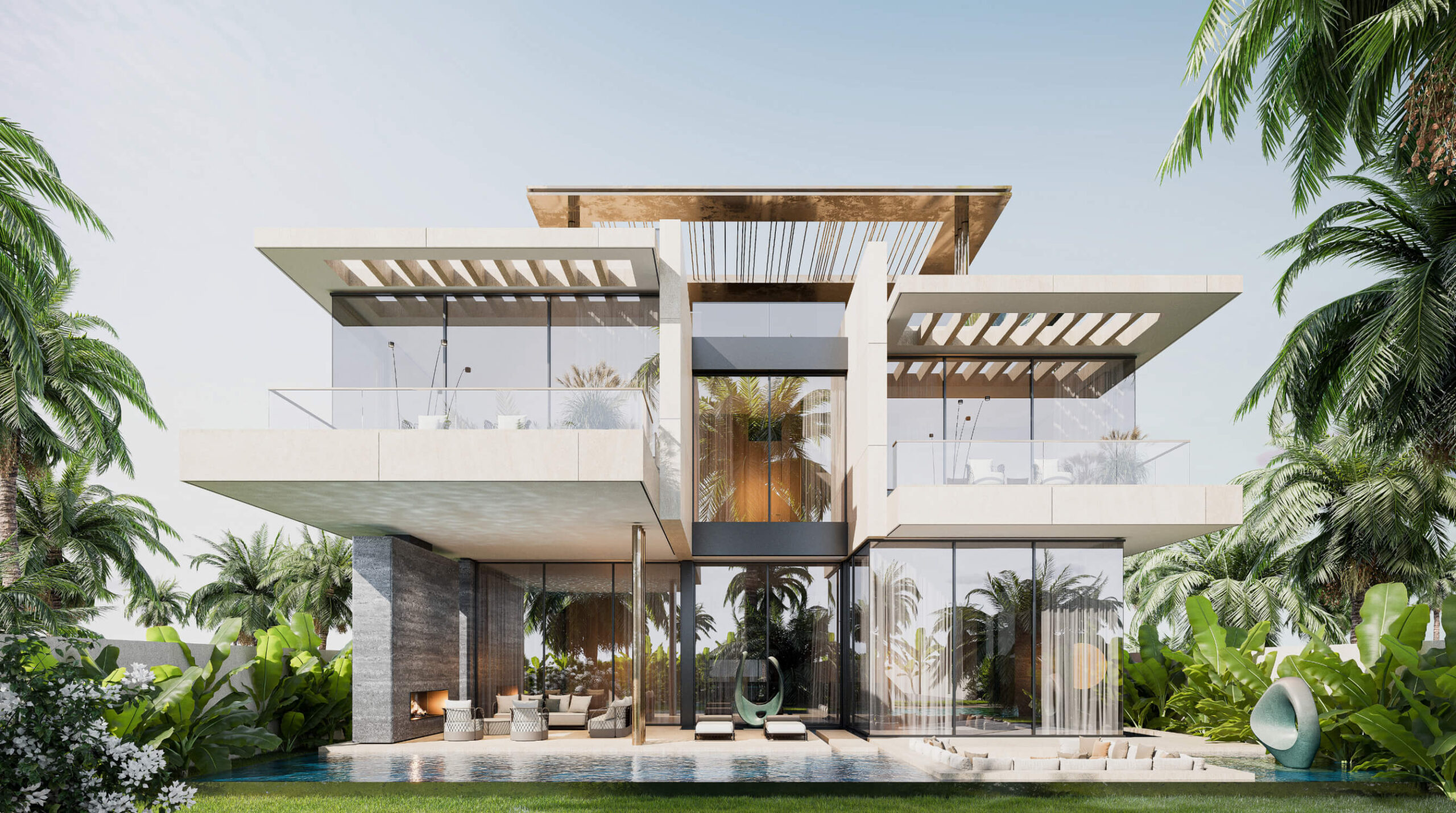 Mansion | Backyard with the pool